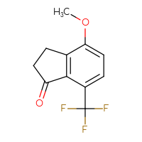 Chemical structure of 4-methoxy-7-(trifluoromethyl)-2,3-dihydro-1H-inden-1-one - CSSB00010239915