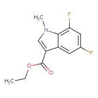 Chemical structure of ethyl 5,7-difluoro-1-methyl-1H-indole-3-carboxylate - CSSB00133401627