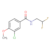 Chemical structure of 3-chloro-N-(2,2-difluoroethyl)-4-methoxybenzamide - CSSB01994603257