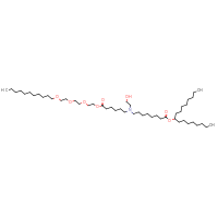 Chemical structure of heptadecan-9-yl 8-[(2-hydroxyethyl)[6-oxo-6-(2-{2-[2-(undecyloxy)ethoxy]ethoxy}ethoxy)hexyl]amino]octanoate - CSSB14813040481