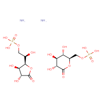 Chemical structure of [(2R)-2-[(2R,3R,4R)-3,4-dihydroxy-5-oxooxolan-2-yl]-2-hydroxyethoxy]phosphonic acid {[(2R,3S,4S,5R)-3,4,5-trihydroxy-6-oxooxan-2-yl]methoxy}phosphonic acid diamine - CSSB14948336780