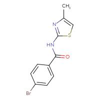 Chemical structure of 4-bromo-N-(4-methyl-1,3-thiazol-2-yl)benzamide - CSSB00000155561