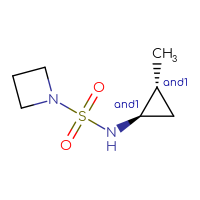 Chemical structure of rac-N-[(1R,2R)-2-methylcyclopropyl]azetidine-1-sulfonamide - CSMB00114161676