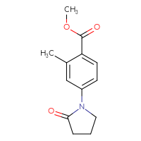 Chemical structure of methyl 2-methyl-4-(2-oxopyrrolidin-1-yl)benzoate - CSSB00020651427