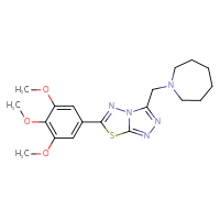 Chemical structure of 1-{[6-(3,4,5-trimethoxyphenyl)-[1,2,4]triazolo[3,4-b][1,3,4]thiadiazol-3-yl]methyl}azepane - CSSB00121609137