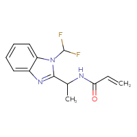 Chemical structure of N-{1-[1-(difluoromethyl)-1H-1,3-benzodiazol-2-yl]ethyl}prop-2-enamide - CSSB00103865488