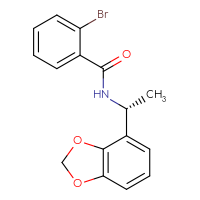 Chemical structure of N-[(1R)-1-(2H-1,3-benzodioxol-4-yl)ethyl]-2-bromobenzamide - CSSB15287081367