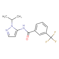 Chemical structure of N-[1-(propan-2-yl)-1H-pyrazol-5-yl]-3-(trifluoromethyl)benzamide - CSSB00026282222