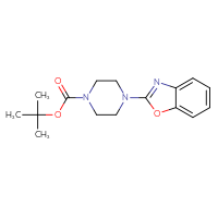 Chemical structure of tert-butyl 4-(1,3-benzoxazol-2-yl)piperazine-1-carboxylate - CSSB00000030585