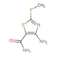 Chemical structure of 4-amino-2-(methylsulfanyl)-1,3-thiazole-5-carboxamide - CSSB00000765452