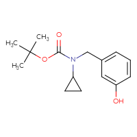 Chemical structure of tert-butyl N-cyclopropyl-N-[(3-hydroxyphenyl)methyl]carbamate - CSSB00012224192