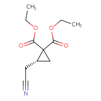 Chemical structure of 1,1-diethyl (2R)-2-(cyanomethyl)cyclopropane-1,1-dicarboxylate - CSSB21224762301