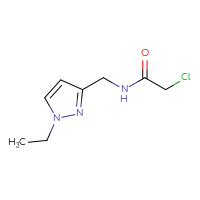 Chemical structure of 2-chloro-N-[(1-ethyl-1H-pyrazol-3-yl)methyl]acetamide - CSSB00010142311