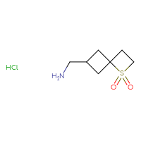 Chemical structure of 6-(aminomethyl)-1λ⁶-thiaspiro[3.3]heptane-1,1-dione hydrochloride - CSSB21285254489