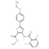 Chemical structure of methyl 3-(2,6-difluorobenzamido)-5-(4-ethoxyphenyl)thiophene-2-carboxylate - CSSB00025716995