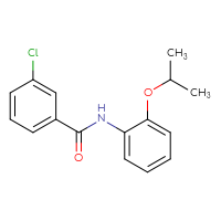 Chemical structure of 3-chloro-N-[2-(propan-2-yloxy)phenyl]benzamide - CSSB00048940596