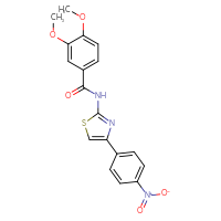 Chemical structure of 3,4-dimethoxy-N-[4-(4-nitrophenyl)-1,3-thiazol-2-yl]benzamide - CSSB00121671916