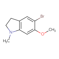 Chemical structure of 5-bromo-6-methoxy-1-methyl-2,3-dihydro-1H-indole - CSSB00020918839