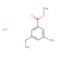 Chemical structure of methyl 3-amino-5-(aminomethyl)benzoate hydrochloride - CSSB14849113481