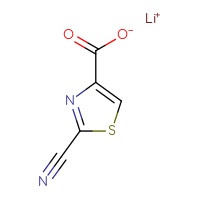 Chemical structure of lithium(1+) 2-cyano-1,3-thiazole-4-carboxylate - CSSB20465145484