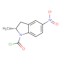 Chemical structure of (2R)-2-methyl-5-nitro-2,3-dihydro-1H-indole-1-carbonyl chloride - CSSB14990427137