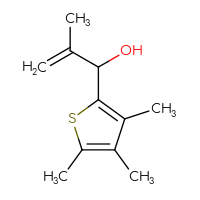 Chemical structure of 2-methyl-1-(3,4,5-trimethylthiophen-2-yl)prop-2-en-1-ol - CSSB02495704171