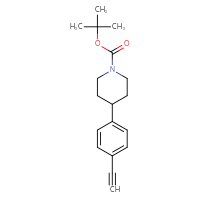 Chemical structure of tert-butyl 4-(4-ethynylphenyl)piperidine-1-carboxylate - CSSB02496039553