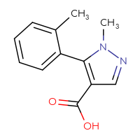 Chemical structure of 1-methyl-5-(2-methylphenyl)-1H-pyrazole-4-carboxylic acid - CSSB00010303359
