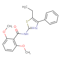 Chemical structure of N-(5-ethyl-4-phenyl-1,3-thiazol-2-yl)-2,6-dimethoxybenzamide - CSSB00102626059