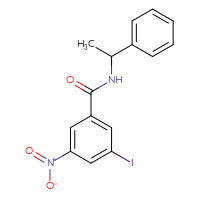 Chemical structure of 3-iodo-5-nitro-N-(1-phenylethyl)benzamide - CSSB00106768714