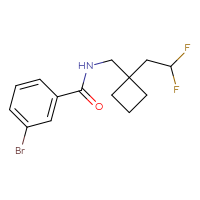 Chemical structure of 3-bromo-N-{[1-(2,2-difluoroethyl)cyclobutyl]methyl}benzamide - CSSB01142017916