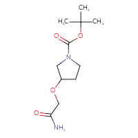 Chemical structure of tert-butyl 3-(carbamoylmethoxy)pyrrolidine-1-carboxylate - CSSB00015466352