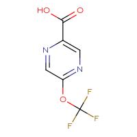 Chemical structure of 5-(trifluoromethoxy)pyrazine-2-carboxylic acid - CSSB00010155742