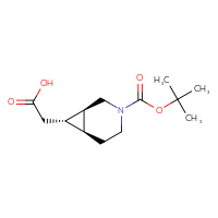 Chemical structure of 2-[(1S,6S,7S)-3-[(tert-butoxy)carbonyl]-3-azabicyclo[4.1.0]heptan-7-yl]acetic acid - CSSB09882369216