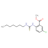 Chemical structure of methyl 5-chloro-2-[(heptylcarbamothioyl)amino]benzoate - CSSB21432504259