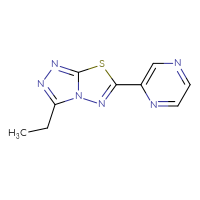 Chemical structure of 2-{3-ethyl-[1,2,4]triazolo[3,4-b][1,3,4]thiadiazol-6-yl}pyrazine - CSSB00036060250
