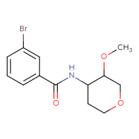 Chemical structure of 3-bromo-N-(3-methoxyoxan-4-yl)benzamide - CSSB00037153290