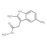 Chemical structure of 2-(2,5-dimethyl-1H-indol-3-yl)-N-methylacetamide - CSSB00133117529