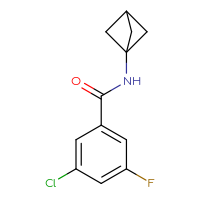 Chemical structure of N-{bicyclo[1.1.1]pentan-1-yl}-3-chloro-5-fluorobenzamide - CSSB01156966758