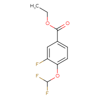 Chemical structure of ethyl 4-(difluoromethoxy)-3-fluorobenzoate - CSSB00010149380