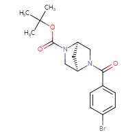 Chemical structure of tert-butyl (1R,4R)-5-(4-bromobenzoyl)-2,5-diazabicyclo[2.2.1]heptane-2-carboxylate - CSSB06468465642