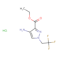 Chemical structure of ethyl 4-amino-1-(2,2,2-trifluoroethyl)-1H-pyrazole-3-carboxylate hydrochloride - CSSB20963517257