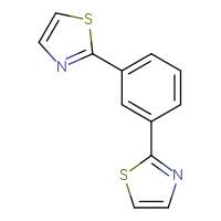 Chemical structure of 2-[3-(1,3-thiazol-2-yl)phenyl]-1,3-thiazole - CSSB06967811077