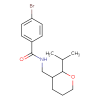 Chemical structure of 4-bromo-N-{[2-(propan-2-yl)oxan-3-yl]methyl}benzamide - CSSB00072368552
