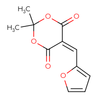 Chemical structure of 5-[(furan-2-yl)methylidene]-2,2-dimethyl-1,3-dioxane-4,6-dione - CSSB00000028018