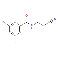 Chemical structure of 3-bromo-5-chloro-N-(2-cyanoethyl)benzamide - CSSB00014184588