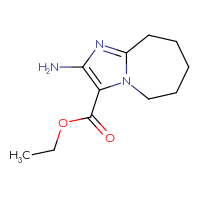 Chemical structure of ethyl 2-amino-5H,6H,7H,8H,9H-imidazo[1,2-a]azepine-3-carboxylate - CSSB00010176812