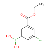 Chemical structure of [3-chloro-5-(ethoxycarbonyl)phenyl]boronic acid - CSSB02517907783