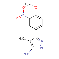 Chemical structure of 3-(4-methoxy-3-nitrophenyl)-4-methyl-1H-pyrazol-5-amine - CSSB00000425471