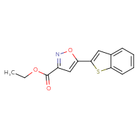Chemical structure of ethyl 5-(1-benzothiophen-2-yl)-1,2-oxazole-3-carboxylate - CSSB00133801525